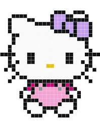 Hello Kitty Pixel Art Template Pixel Quilting Pixel Art Grid Easy Pixel Art