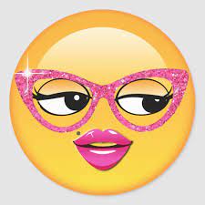 Emoji Flirty Girl Id227 Classic Round Sticker Zazzle Com In 2021 Funny Emoji Faces Girl Emoji Emoji