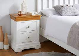 With one withdrawable storage box, it is easy and convenient to storage small objects. Farmhouse White Painted Oak 2 Drawer Bedside Table Free Delivery Top Furniture