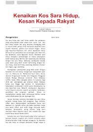 Keseluruhannya, kos sara hidup di kuala lumpur lebih tinggi berbanding di petaling jaya. Doc Kenaikan Kos Sara Hidup Kesan Kpd Rakyat Paramesvari Perisamy Academia Edu