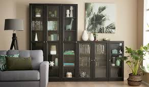Bush stanford glass door bookcase audio recording rack methamphetamine bookcase with glass doors plans hydrochloride doored cabinets like our president george w. Kobi Small Wide Bookcase With Glass Doors Fantastic Furniture