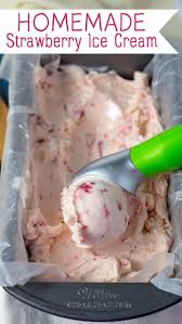 homemade strawberry ice cream ice