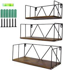 Find your perfect open shelving kitchen units online here! Buy Floating Wall Shelves Set Of 3 Black Metal Wire Hanging Rustic Storage Shelf Decor Organizer For Bedroom Bedside Kitchen Bathroom Living Room Online In Vietnam B07vmq7f47