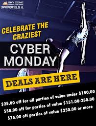 Cyber Monday Deals Are Here 25 00 Off For All Parties Booked Online Of Value Under 150 00 50 00 Off For Parties Sky Zone Trampoline Park Indoor Trampoline