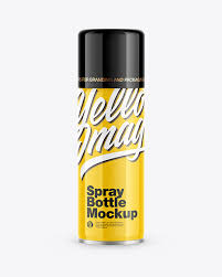 Download Glossy Spray Bottle Mockup In Bottle Mockups On Yellow Images Object Mockups PSD Mockup Templates