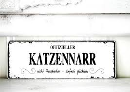 Shabby Vintage Holz Schild Katzennarr Hundehaare Schone Status Spruche Schilder