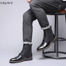 Wish your inbox was more stylish? Sagace Short Leather Boots Men Size 46 Ankle Boots Men Fashion Male Chelsea Boot Casual Lace Up Safety Shoes Zapatos De Hombre Basic Boots Aliexpress