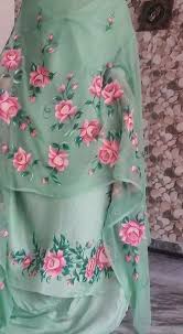Hand Paint Suit Perfect Comfortable Cotton Silk Fabric For Summers Hand Painted Clothing Hand Painted Dress Painted Clothes Women pant | ladies pajama pant cutting and stitching. hand paint suit perfect comfortable