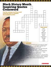 Make a crossword puzzle make a word search from a reading assignment make a word search from to view or print a movies crossword puzzle click on its title. Crossword Puzzle Printable To Celebrate Black History Month Scholastic Parents
