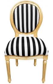 Black And White Striped Dining Chairs Louis Xvi Style Chair With Black And White Stripes And Gilded Wood Louis Xvi Chair Black Leather Dining Chairs Black And White Furniture