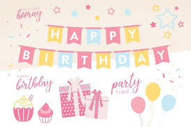 Birthday Party Decoration Vectors Birthday Party Decorations Happy Birthday Parties Donut Vector