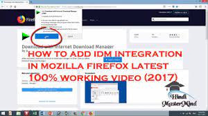 Internet download manager is a very popular application known for its lightning fast downloading speed over internet and is very well also i use mozilla firefox as my default web browser and idm works just absolutely fine with mozilla firefox until there is a new update released from mozilla firefox. How To Add Idm Extension In Firefox 100 Work 2017 Youtube