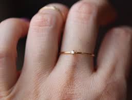 14k Tiny Diamond Ring Dainty Diamond Ring Stacking Ring Solid Gold Ring Little Diamond Ring Midi Tiny Diamond Ring Dainty Diamond Ring 14k Engagement Ring