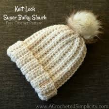 I like to use lion brand thick and quick… it's the yarn is super bulky, meaning its going to be a bit heavy. Free Crochet Pattern Knit Look Super Bulky Slouch A Crocheted Simplicity