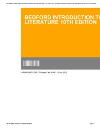 See and discover other items: Bedford Introduction To Literature 10th Edition By Clarencesweeney4442 Issuu
