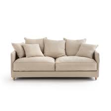 Canape 3 4 Places Convertible Lazare Lin Stonewas Am Pm Matelas En Mousse Canape Moelleux Canape