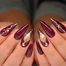 There are 1861 maroon acrylic for sale on etsy, and they cost $13.59 on average. Dark Red Acrylic Nails With Glitter Nail And Manicure Trends