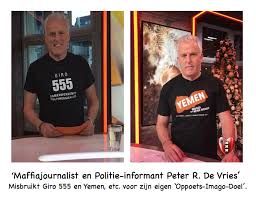 De vries hekelde donderdagavond het weblog geenstijl voor het plaatsen van een link naar een uitgelekte video waarin patricia paay op niet alledaagse wijze is gefilmd. Junkie Bn Hoeren Van John De Mol Gedwongen Door Peter R De Vries Om Huil Yemen Filmpjes Te Maken Volksnieuws Uit Amsterdam Noir