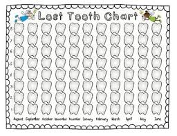 Lost Tooth Chart And Graph For The Whole School Year Tooth