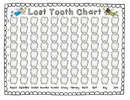 lost tooth chart and graph for the whole school year tooth