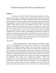Apa format article critique follows a clear structure Fpj S Reaction Paper Docx U201cthe Reaction Paper About Fpj U2019s Ang Probinsyano U201d Summary The Summary Of The Fpj U2019s Ang Probinsyano Episode 2444 It Is Course Hero