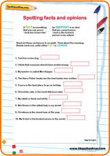 Spotting Facts And Opinions Fact And Opinion Educational Worksheets Worksheets Free