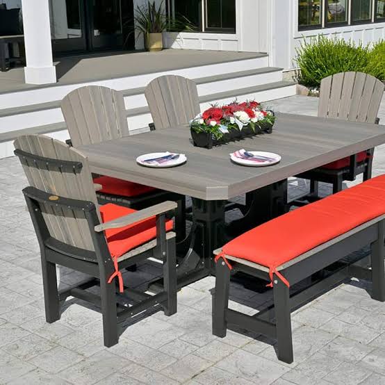 LuxCraft 4′ × 6′ Rectangular Bench & Chair Dining Arrangement, AI generated