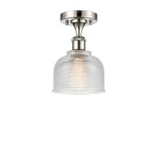 Dar lighting dayton 1 light pendant grey day0139 pendant. Innovations Lighting 516 1c Pn G412 Polished Nickel Clear Dayton 6 Wide Semi Flush Ceiling Fixture Lightingdirect Com