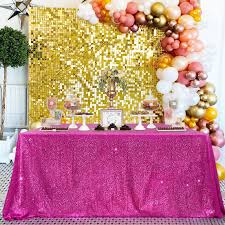 Amazon.com: QueenDream Hot Pink Tablecloth 60 x 102 Inch Tablecloth for  Party Decorations Glitter Sequin Tablecloth for Bridal Baby Shower Wedding  : Home & Kitchen