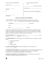 The fee for filing a case for divorce is currently $225.00. Free North Carolina Marital Settlement Divorce Agreement Pdf Word Eforms
