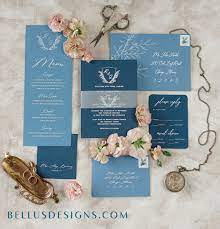 Blue Wedding Invitations Bellus Designs Blue Wedding Invitations Blue And Blush Wedding Wedding Invitations