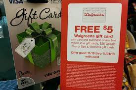 Returned merchandise purchased with a shop/eshop card will be refunded to a shop/eshop card. 11 18 11 24 Get 5 Walgreen S Gift Card With Purchase Of Two Vanilla Visa Gift Cards Doctor Of Credit