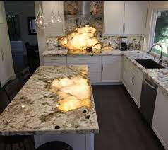 Long Kitchen Granite Kitchen Cool Lighting