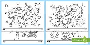 The robots can be colored in a multitude of colors like silver, gray and black. Robot Colouring Pages Primary Art Learning Resources