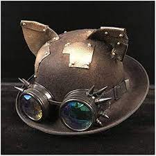 New Mumuwu Women Men Unisex Steampunk Bowler Hat Glasses Topper Top Hats Headwear Dome Topper Luxury Fedo Steampunk Accessories Steampunk Hat Steampunk Fashion