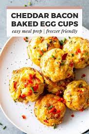 Cheddar Bacon Baked Egg Cups Are An Easy And Delicious Breakfast Recipe You Can Meal Prep Or Make Baked Egg Cups Healthy Frozen Meals Healthy Breakfast Recipes