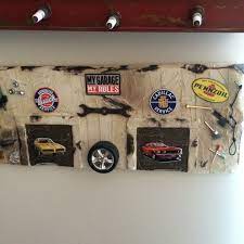 I Made This Wooden Picture For Greys Room Vintage Car And Truck Decor Decorations Man Cave Boys Room Gara Vintage Car Decor Wooden Picture Shop Vintage Decor