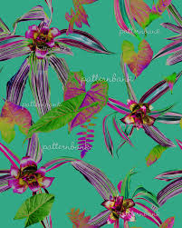 This printed curtain panel is offered in your choice of available. Vibrant Tropical Floral By Slang Pattern Seamless Repeat Royalty Free Stock Pattern Patternbank