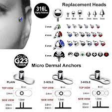 316l Micro Dermal Anchor Collection Dermal Anchor Dermal Piercing Body Jewelry Piercing
