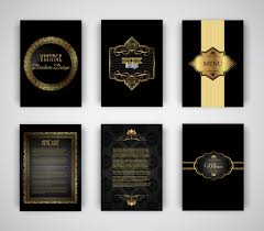 Download gold and black powerpoint templates (ppt) and google slides themes to create awesome presentations. Gold And Black Brochure And Menu Templates 222664 Vector Art At Vecteezy