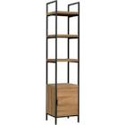 Robson 5-Tier Metal Frame Bookcase With Storage, Oak Finish Canvas