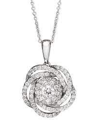 Wrapped In Love Diamond Knot Pendant Necklace In 14k White Gold 1 Ct T W Created For Macy S Reviews Necklaces Jewelry Watches Macy S Pendant Diamond Pendant Pendant Necklace