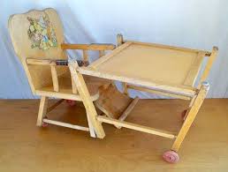 1940s Baby High Chair Convertible To Low Chair On Wheels Baby High Chair Vintage High Chairs High Chair