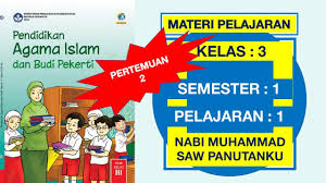 Pendidikan Agama Islam Kelas 3 Sd Pelajaran 1 Nabi Muhammad Saw Panutanku Pertemuan 2 Youtube
