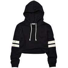 Black And White Striped Hoodie Women S Women S Loose Striped Long Sleeve Crop Top Pullover Sweatshirt Black White Click Image For More De Sweatshirts Long Sleeve Striped Top Womens Cropped Hoodies
