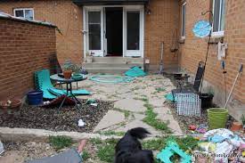 Clean the concrete surface and allow it to dry. Removing Concrete Border Around Stone Patio Gardening Landscaping Stack Exchange