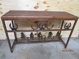 Western Rustic Horseshoe Entry Way Table Sofa Table Handmade To Order Handmade Home Decor Western Decor Diy Western Decor