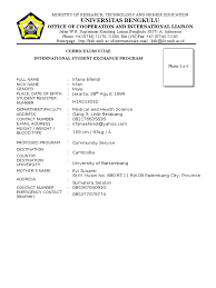 It is the standard representation of credentials within academia. Curriculum Vitae Of International Student Exchange Program