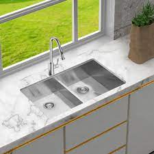 We have a great selection of high quality undermount kitchen sinks from great brands such as kraus | / this is an extra deep undermount sink for a 27 sink base cabinet. Commodland 33 Inch Undermount Kitchen Sink Low Divide Double Bowl 50 50 16 Gauge Stainless Steel Kitchen Sink Basin Wayfair