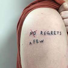 Repost Matheustomes A Few Regrets Tropicaldisorder Tattoo Lettering Tattoos Poke Tattoo Hand Poked Tattoo Simple